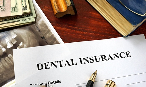 dental insurance form on table 