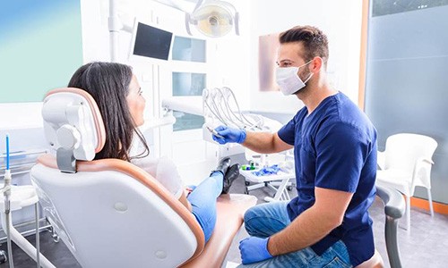 Woman at dentist in Big Pine Key