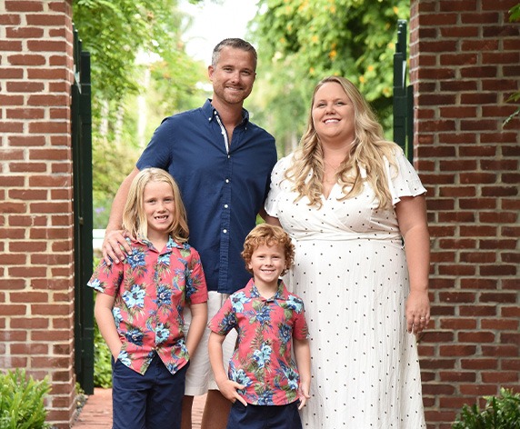 Big Pine Key Florida dentist Amanda Cobb D M D with her family outdoors