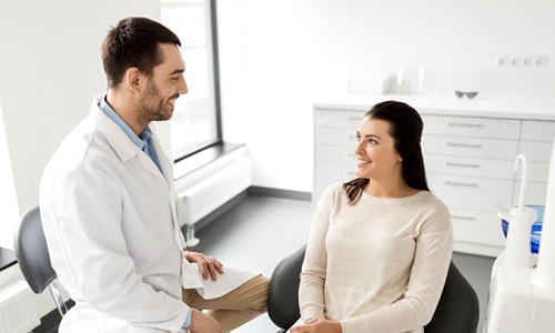 Woman at dentist for Invisalign in Big Pine Key