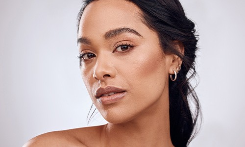 Portrait of woman with beautiful, youthful complexion